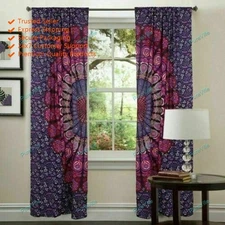 Balcony Arched Window Door Curtain Hippie Mandala Home Decor Indian Wall Art