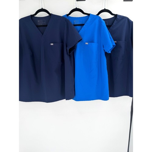 FIGS Catarina One-Pocket Scrub Top Women 3XL Blue Navy Bundle Medical Workwear
