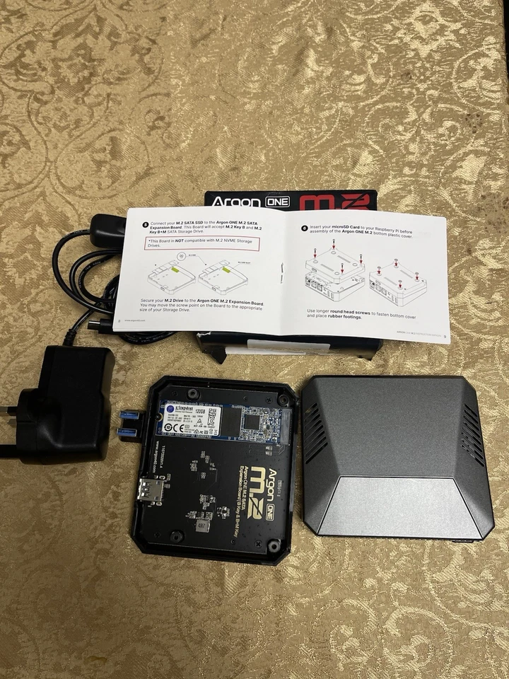 Argon One M2 + Case Expansion Board for Raspberry Pi 4B + 120GB M.2 SATA + PSU - Image 4 of 4