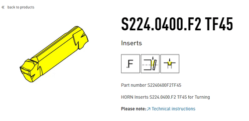 HORN GROOVING AND TURNING INSERTS S224.0400.F2 TF45 MADE IN GERMANY NEW 10 pcs. - Picture 3 of 4