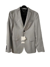 ZARA MAN ESSENTIAL BLAZER LIGHT GRAY US 36 NWT