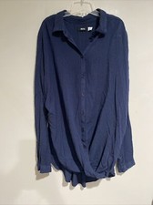 Urban Outfitters BDG Striped Long Sleeve Oversized Tunic Twist-Front Shirt Sz Sm