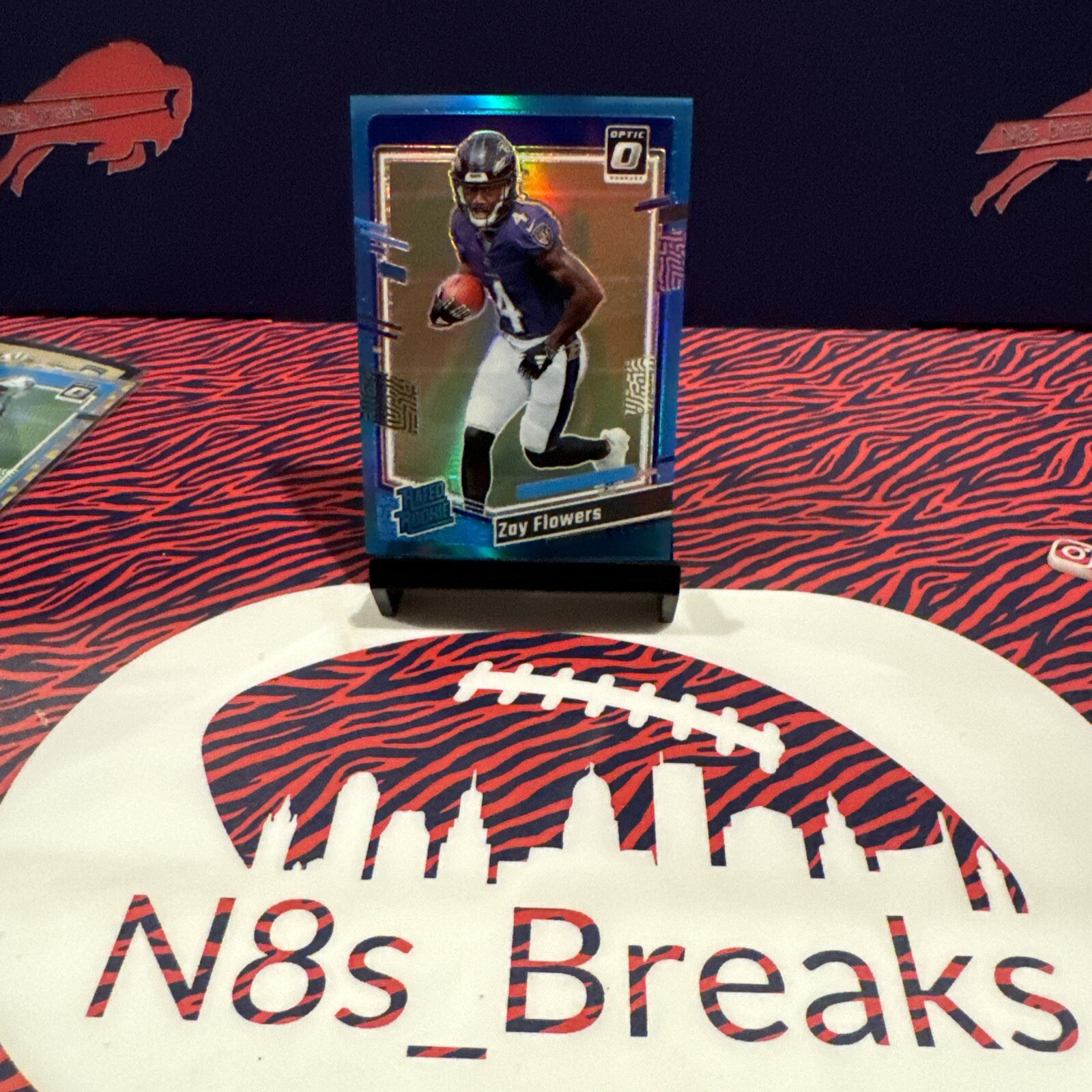 2023 Donruss Optic Football Zay Flowers Aqua /299 Rated Rookie #210 Ravens