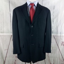 Claiborne 42R Wool 3 Button Black Suit Jacket
