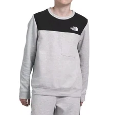 New The North Face Teen TNF Tech Crew Pullover Gray Sz Large 