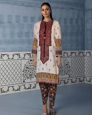 pakistani designer Sapphire Cotton Embroidered 3 Piece Eid Formal Party Dress.