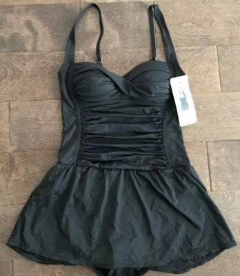 rose marie reid ladies swim dress Rose Marie Reid Ladies Sweetheart Swim Dress Black with Adjustable Straps S  6-8