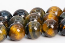 Natural Yellow Blue Tiger Eye Beads Grade AAA Round Loose Beads 4/6/8/10/12MM