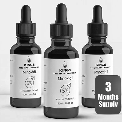 KINGS THE HAIR COMPANY Kings Topical 5% Minoxidil Alcohol-free, Hair Growth Serum - 3 Month Supply