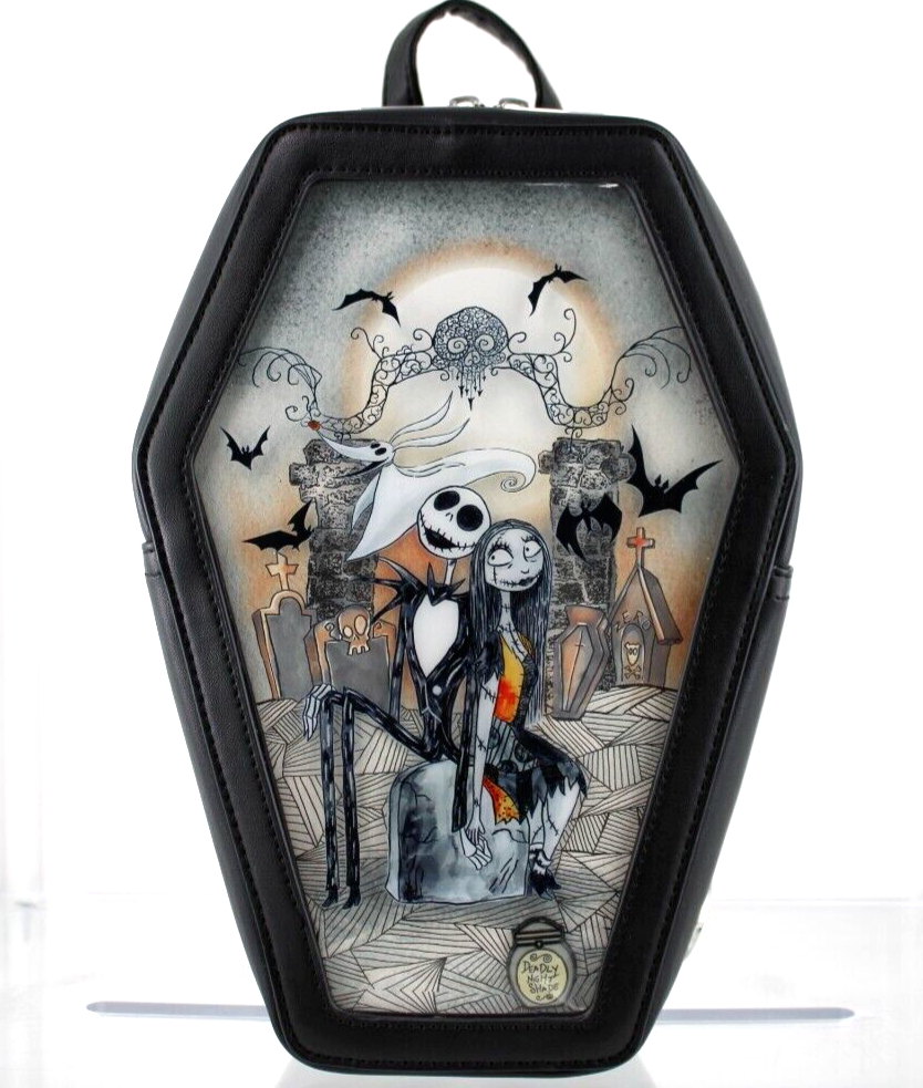 Nightmare Before Christmas Mini Backpack with Jack & Sally Pin Collector Coffin