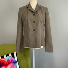 Michael Kors MK Tan Pinstripe Blazer Jacket Size 6