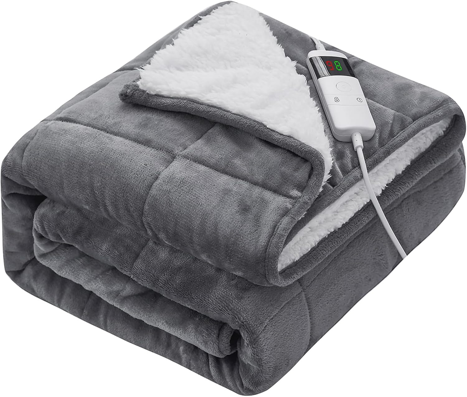 L&lsquo;AGRATY Heated Weighted Blanket for Adults - Electric Throw Blanket with 10 Hea