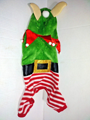 LuvGear Winter Dog Green Elf Ear Costume Coat Hoodie Plush Size Small