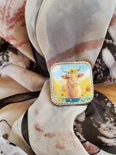 SLIDE Scarf Wild Rag Scarves Slide highland cow gift, bandana slide, western 