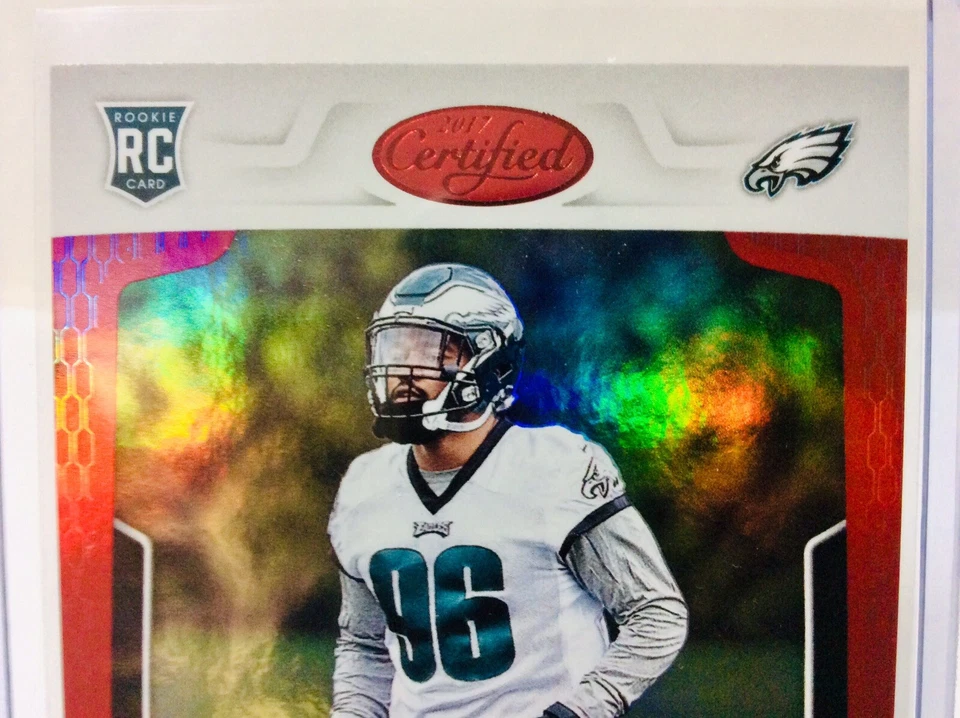 2017 Panini CERTIFIED Football #155 DEREK BARNETT (RC) Mirror Red #d 7/99 EAGLES - Image 2 of 4
