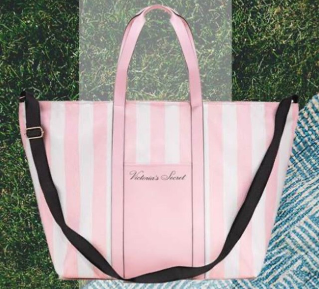 Victoria’s Secret PINK And WHITE Striped Tote Bag, 15” X 23”, Retail