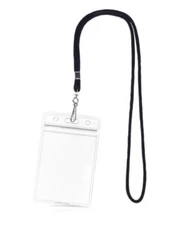 2  ID Card Holders with Lanyard Water Proof Bus Pass Work School Dog