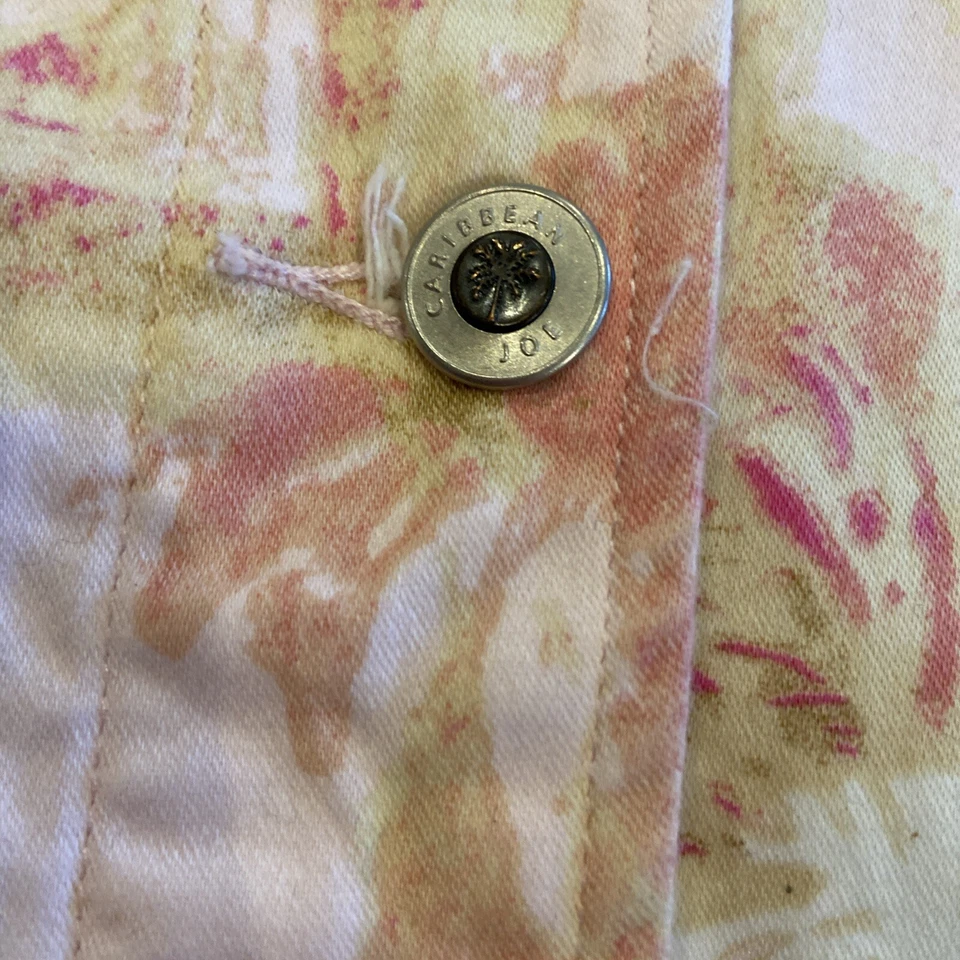 Chaqueta para mujer Caribbean Joe talla L floral rosa multicolor abotonada verano Foto 4 de 4