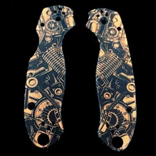 Spyderco Para 3 Scales ~ Authentic Black G-10 Horsepower Pttn. C223GP (No Knife)