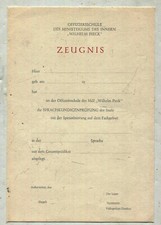DDR: Zeugnis: Sprachkundepr&uuml;fung Wilhelm Pieck