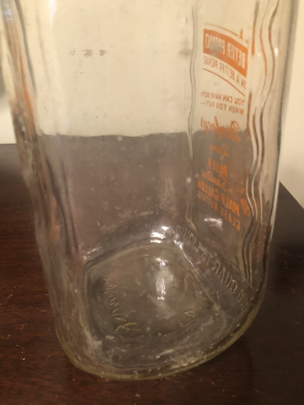 Bonfoey's Dairy Half Gallon Pyro Milk Bottle Grelly USA