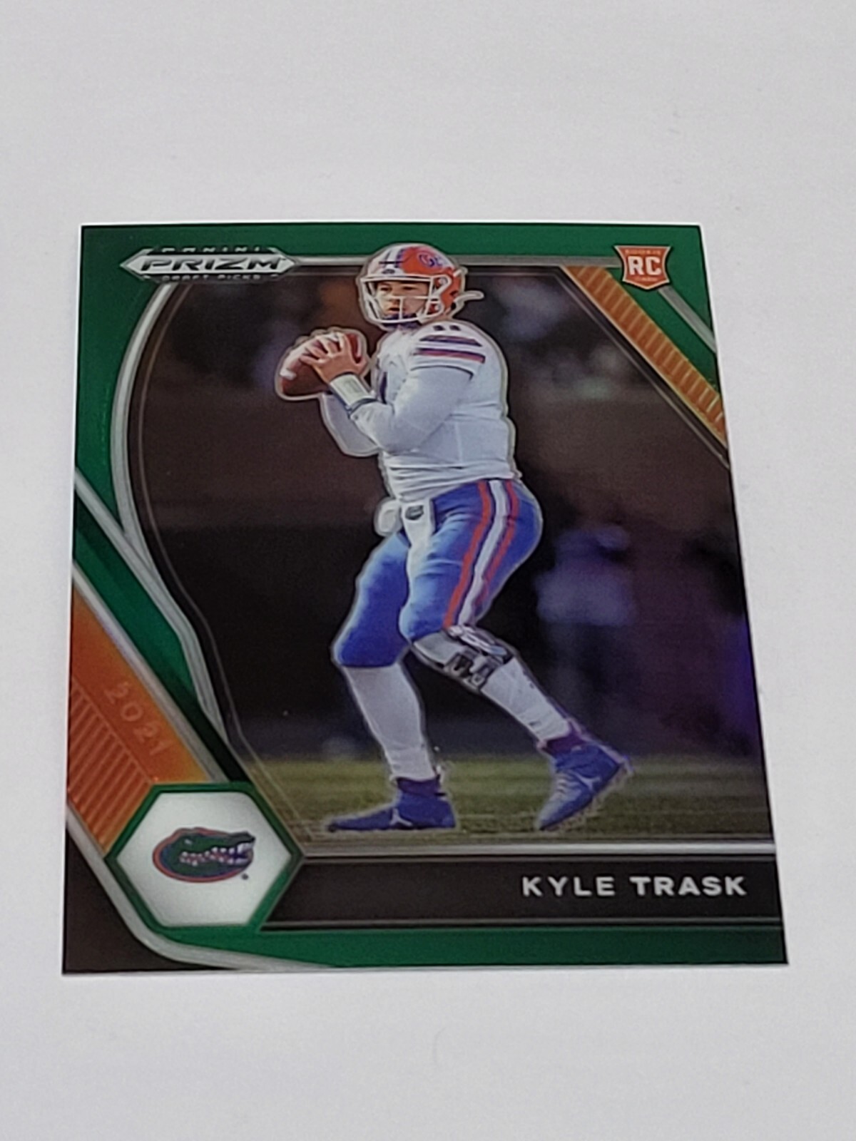 2021 PANINI PRIZM DRAFT PICKS GREEN PRIZM ROOKIE CARD KYLE TRASK #109