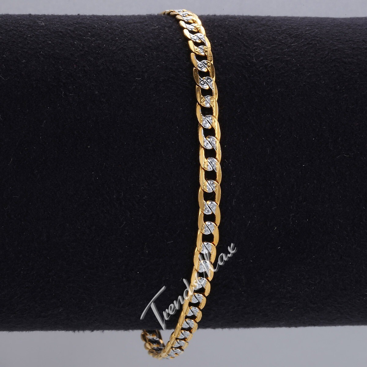 4mm 7/8/9inch Silver Gold Filled Curb Cuban Link Chain Bracelet