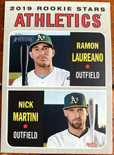2019 Topps Heritage #21 Nick Martini RC/Ramon Laureano RC Oakland Athletics