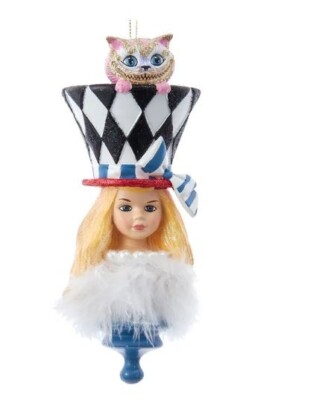 6'' Hollywood Alice Cat Hat Ornament Christmas Kurt Adler Ha0003