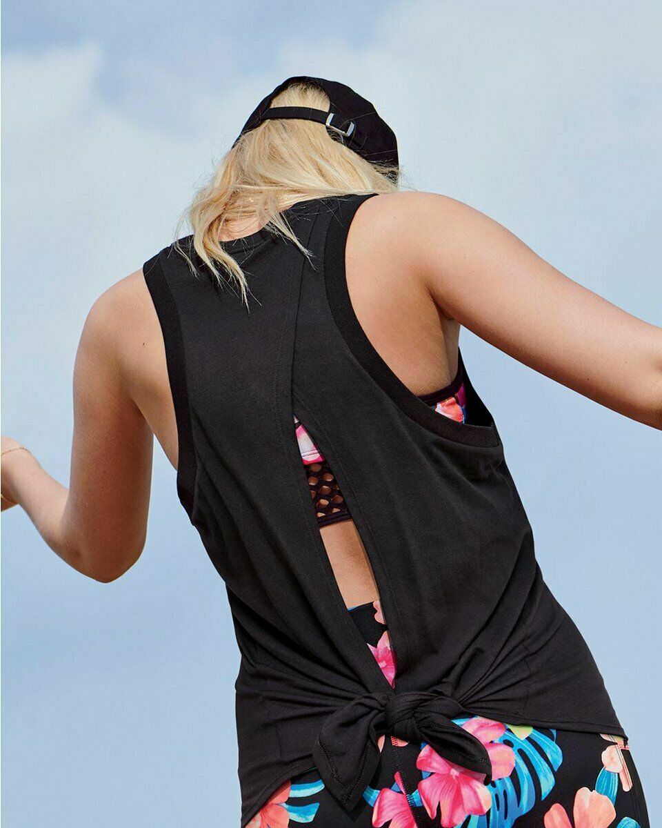 VICTORIA'S SECRET PINK FLYAWAY TIE BACK MUSCLE TANK TOP size XS