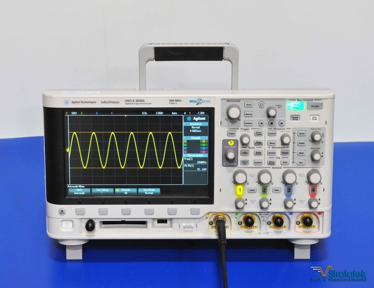 Agilent DSO-X-3034A Oscilloscope 350MHz 4 Channel 4 GSa/s NIST
