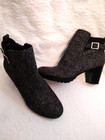 NEW! WOMANS BLACK TWEED BOOTIES SIZE 7M KELLY & KATIE NON SLIP TREAD VERY CUTE — photo 4
