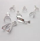 50PCS L 925 Sterling Silver Findings Bail Connector Bale Pinch Clasp Pendant NEW