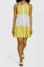 ELIZA J Sleeveless TIERED DRESS In Yellow WOMENS SIZE 10 NEW