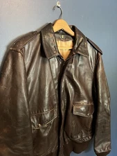 Vintage 70’s Schott NYC Brown Leather G-1 Bomber Jacket Size M/L