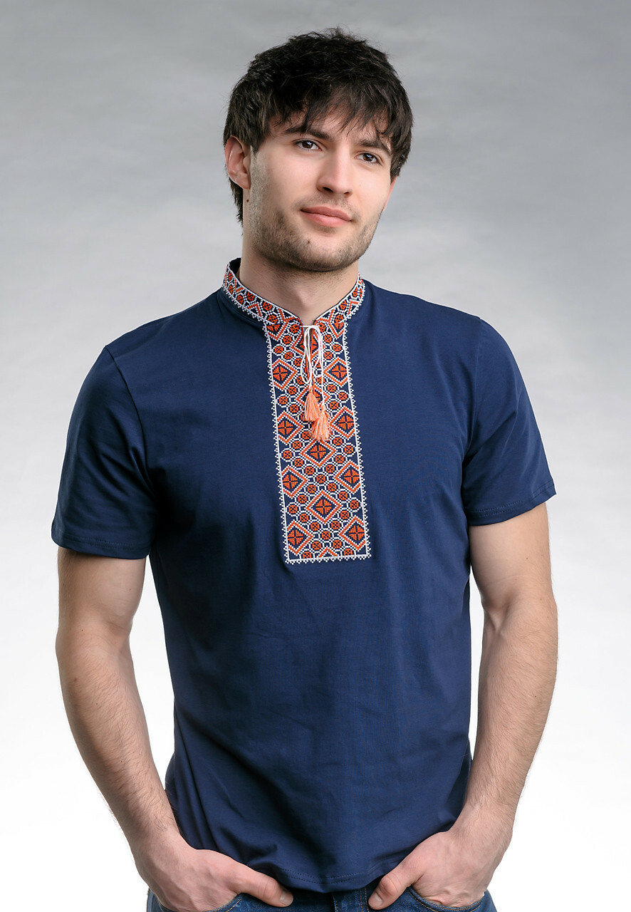 Embroidered TShirt men Sorochka Vyshyvanka Ukrainian Tradition Shirt S