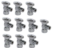 Plumbing Lot Pack 9 pcs 1/4 Turn Brass Angle Stop Valve 3/8" OD Comp x1/2" FIP