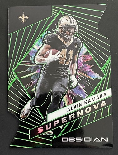 2019 Panini Obsidian Football Electric Etch Green Alvin Kamara #S-4