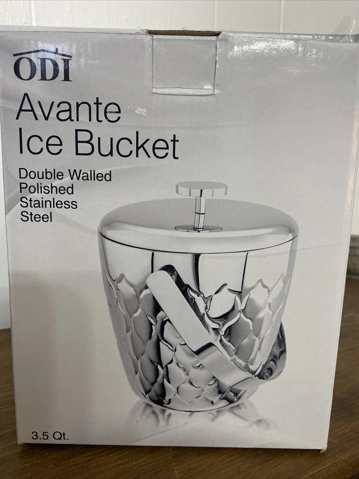 ODI Avante Stainless Steel Double Walled Ice Bucket  3.5Qt. Polished Embossed - Image 2 of 4