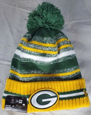 GREEN BAY PACKERS 2021 NEW ERA SPORT KNIT POM BEANIE HAT NEW WITH TAGS 
