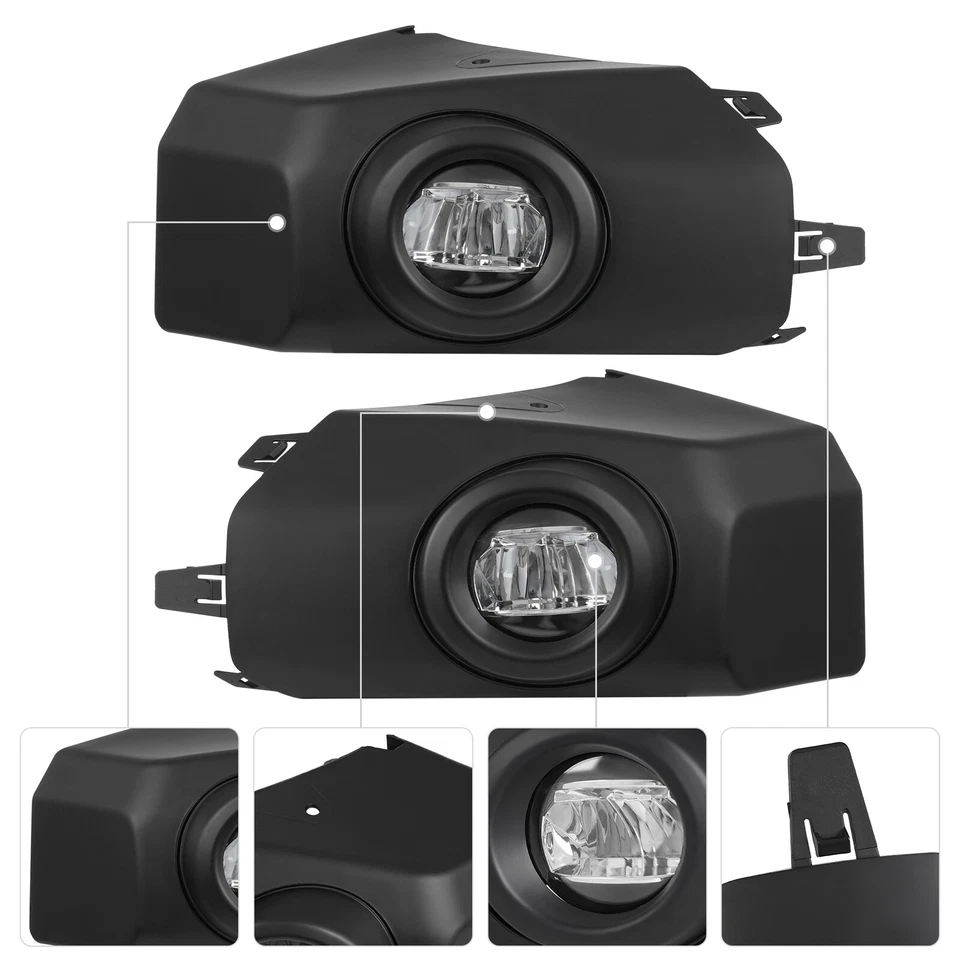 LED Fog Light Daytime Running Light Black Fit For Toyota FJ Cruiser 2007-2014 - Image 2 of 4