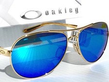 NEW Oakley FEEDBACK Gold AVIATOR POLARIZED Galaxy Sapphire Women's Sunglass 4079