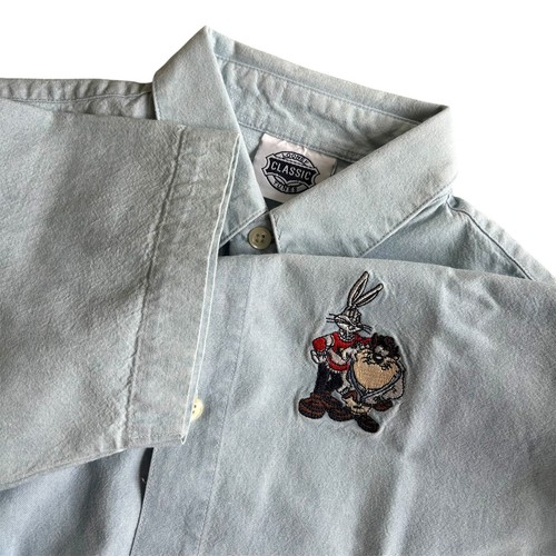 Vintage 1995 looney tunes size M preppy bugs and Tasmanian Devil button up Shirt