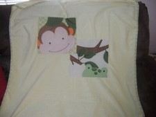 Lambs and Ivy monkey heavy  Blanket yellow