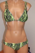 NWT VOLCOM Swimsuit Bikini 2pc set Size M YEF Yellow Flash Reversible