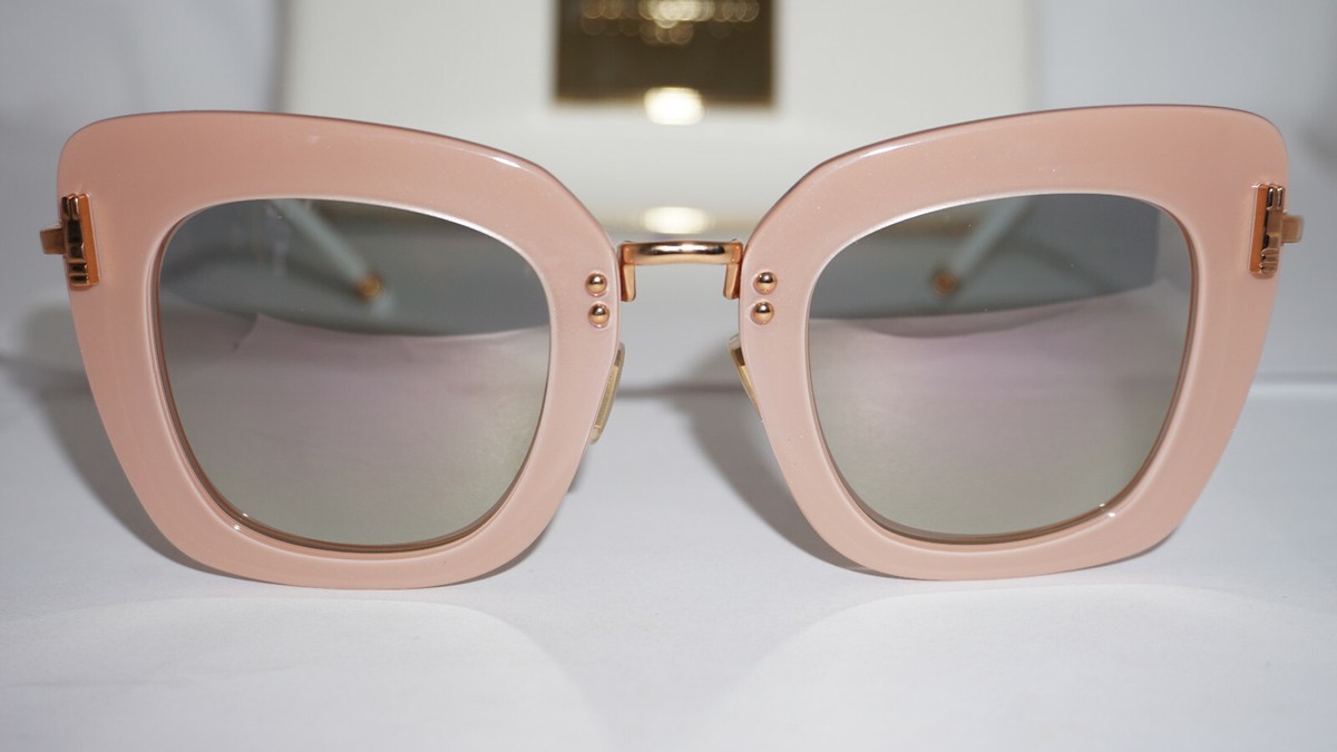 Boucheron New Sunglasses Cateye Blue Gold Mirror BC0015S 007 