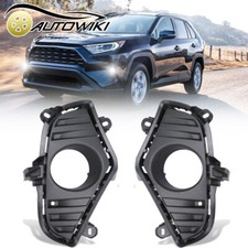 Pair Fog Light Bezel Cover Set For 2019-2025 Toyota RAV4 Front Bumper Lamp LH+RH