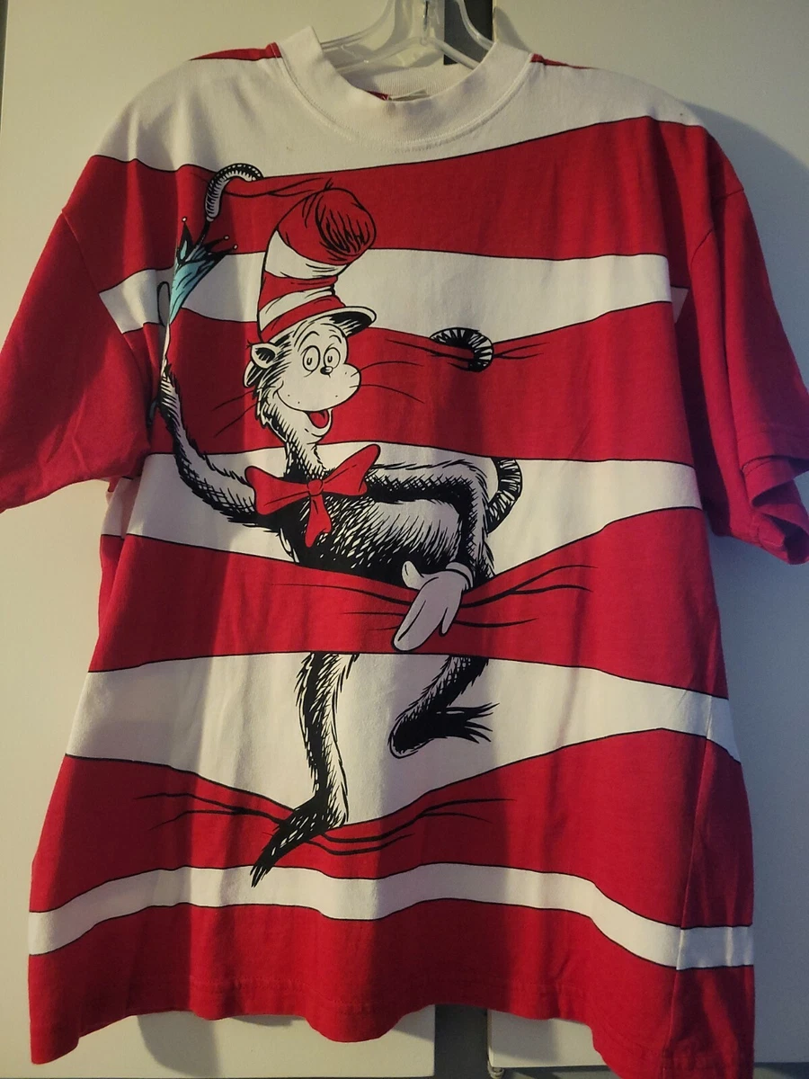 VINTAGE UNIVERSAL STUDIOS THEME PARK DR SEUSS CAT IN THE HAT SHIRT SIZE  LARGE