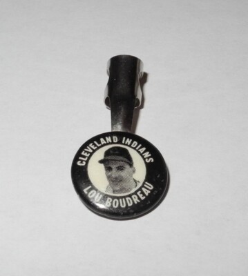 1948 Baseball Cleveland Indians Celluloid Pencil Clip Pin Button Lou Boudreau