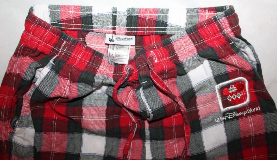 Walt Disney World Parks Mickey Christmas Jersey Top Plaid Pants Pajama